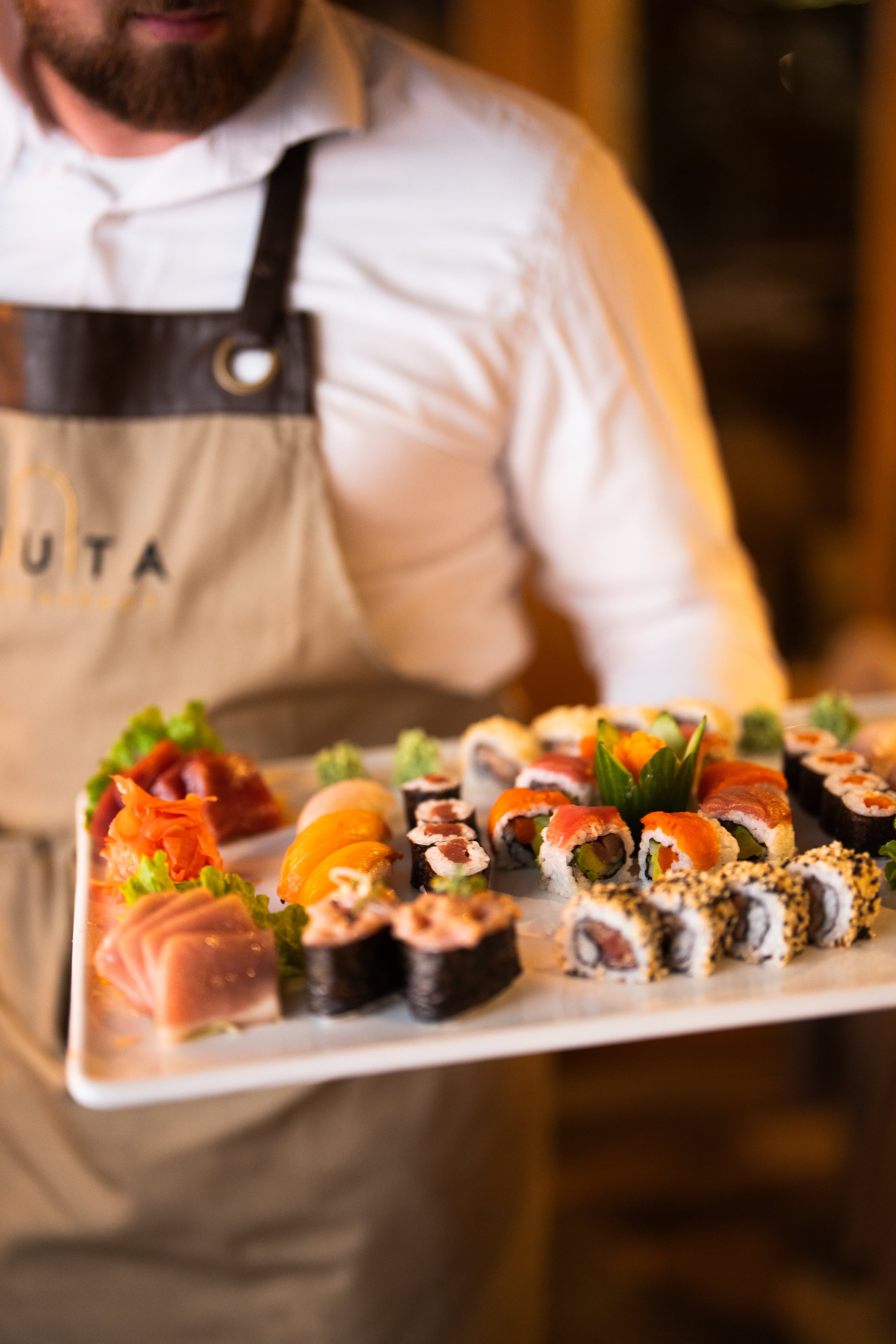 Buta sushi and mezze service.