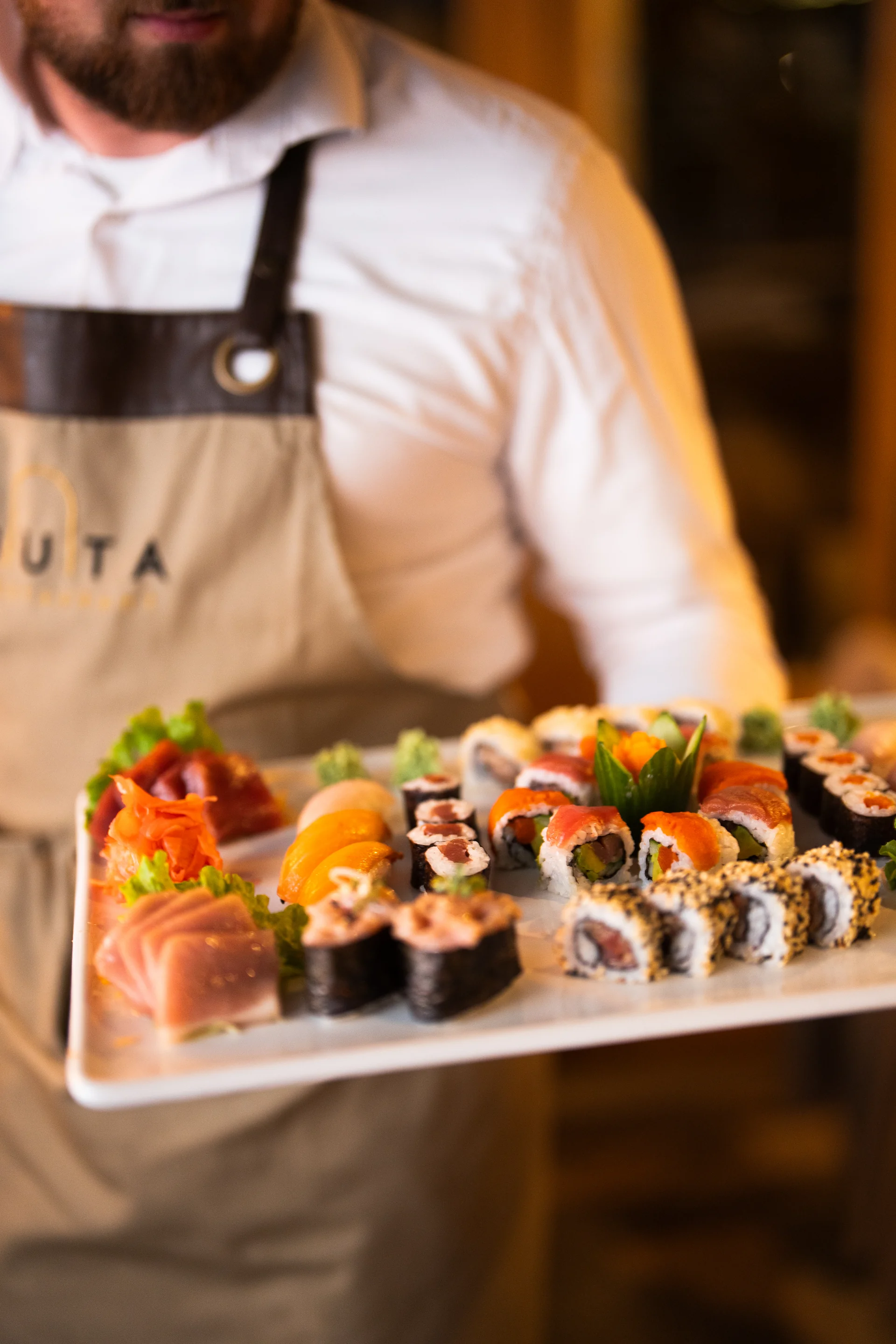 Buta sushi and mezze service.