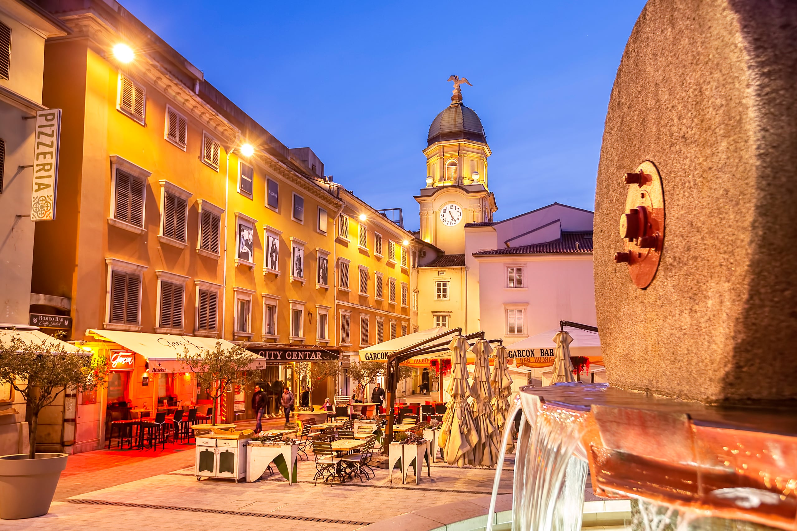 City walk atmosphere in central Rijeka.