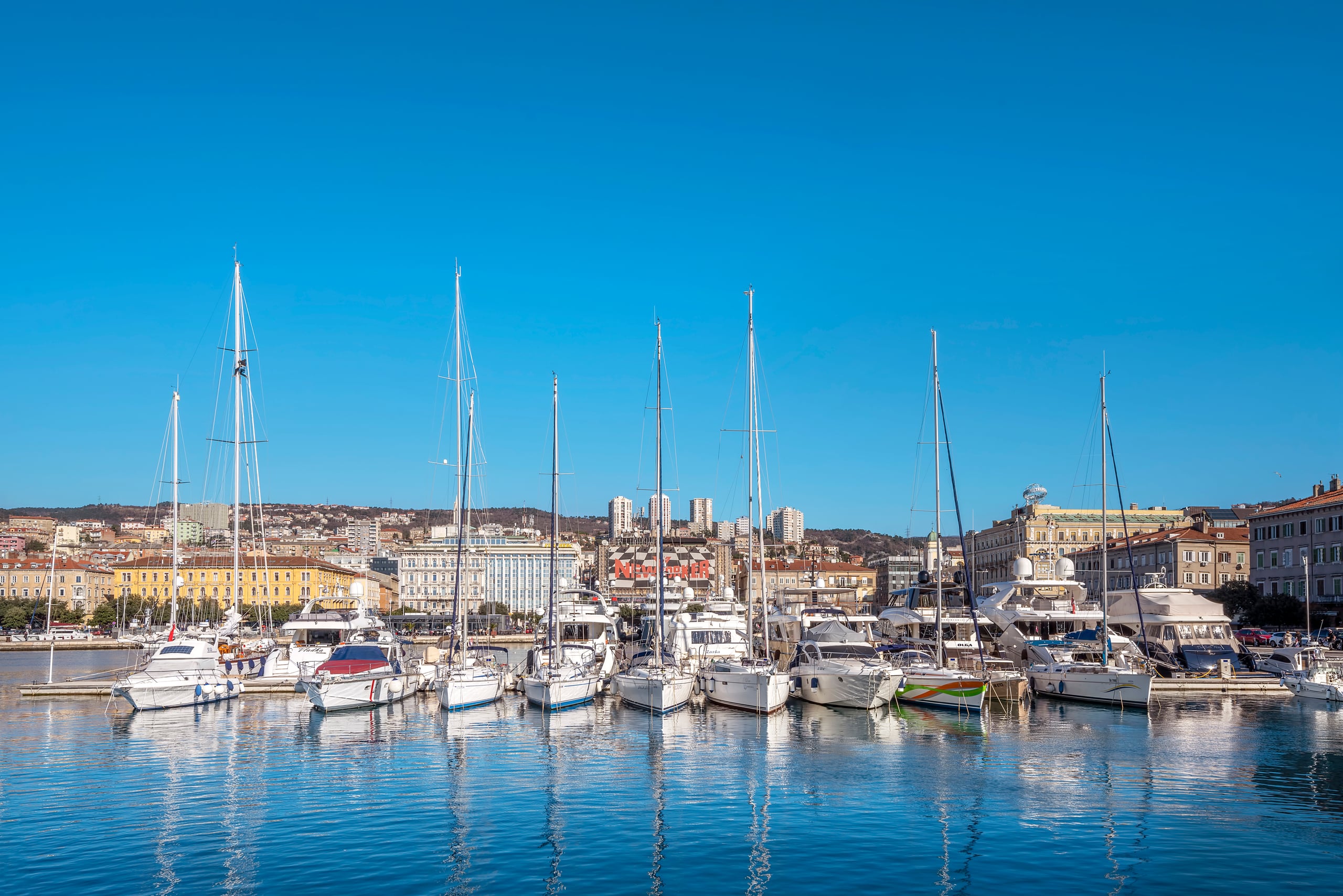 Waterfront hours and city atmosphere in Rijeka.