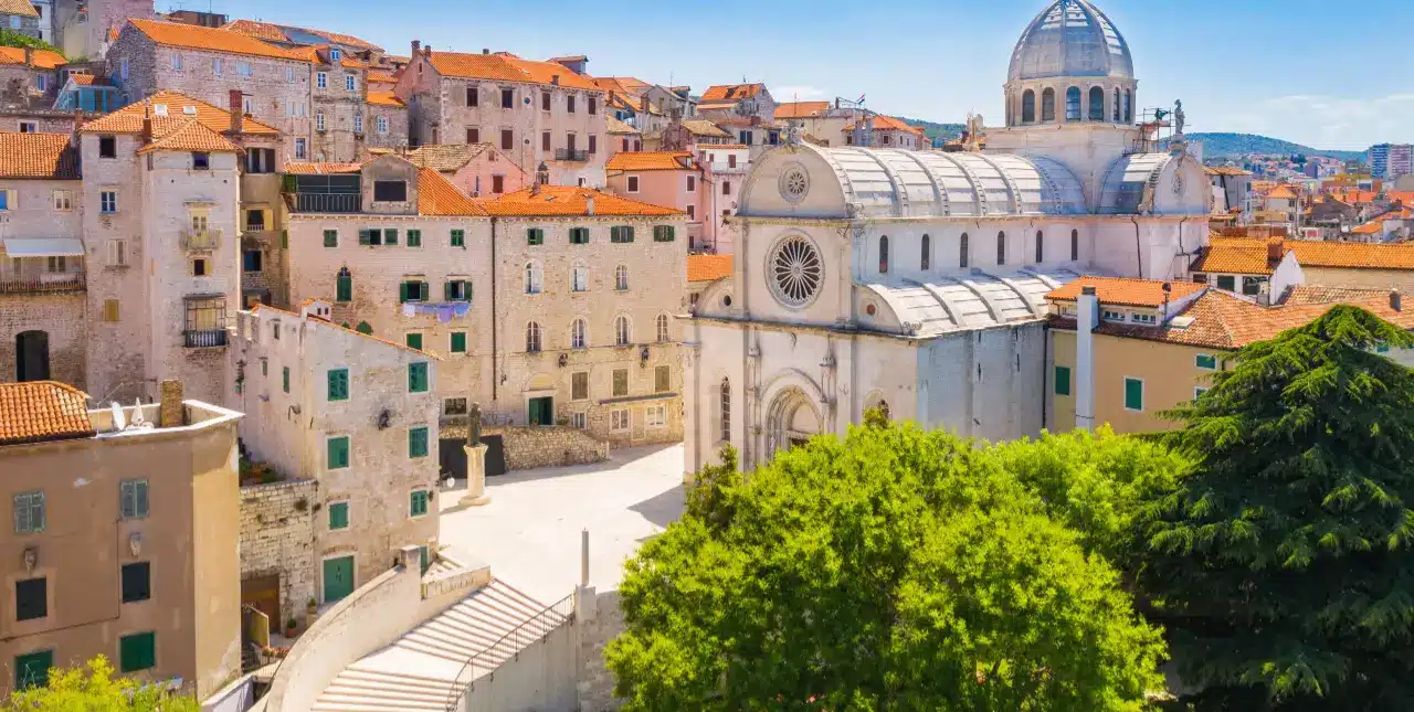 Armerun Heritage Hotel & Residences Šibenik beside the old city and waterfront.